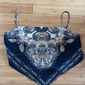 Cotton Candy LA Elegant Paisley Print Women's bandanna top